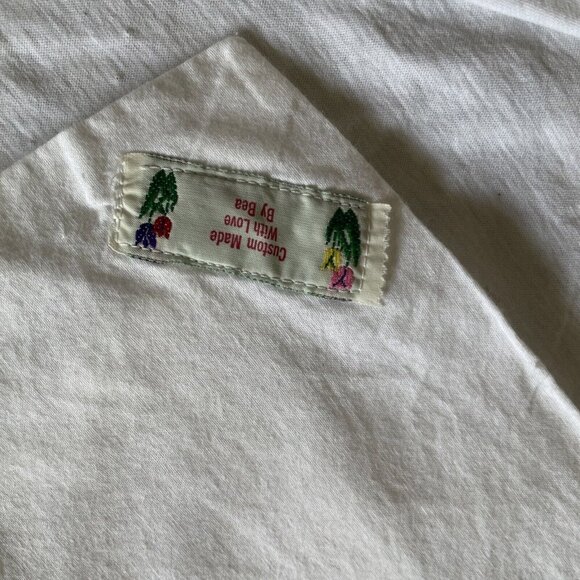 Vintage Precious Moments Baby Quilt Blanket 36" X 36" Custom Handmade White Cott - Picture 4 of 10